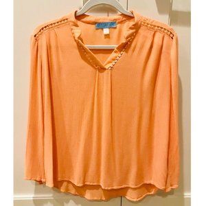 **3/$20** - Dina Be 3/4 Sleeve Coral Blouse - Sz S